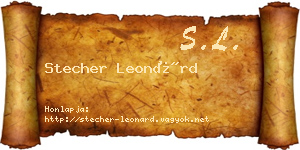 Stecher Leonárd névjegykártya